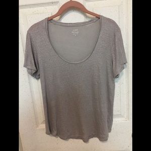 J Crew Shiny Silver Metallic Tee